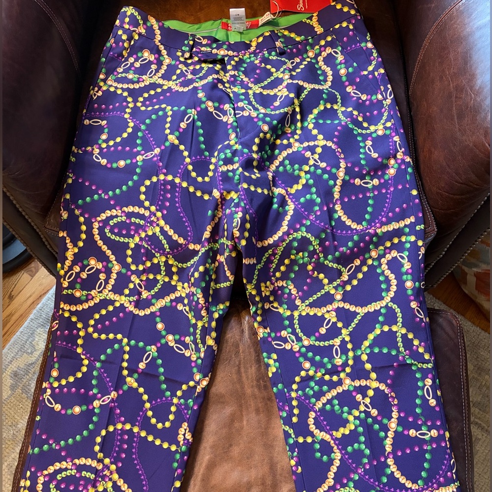 NWT Shinesty Carnival Crewe Madi Gras Beads pants 34x33